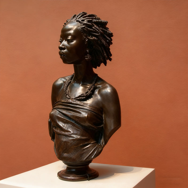 Busto scultura umana in fibra di vetro effetto bronzo