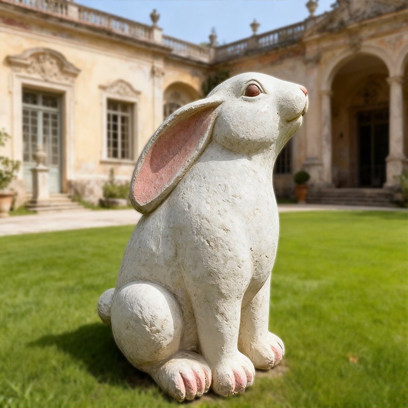 Scultura in marmo di coniglio animale