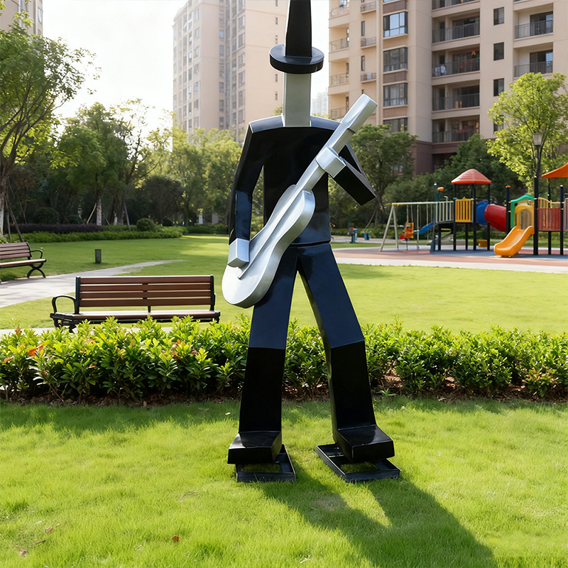 Scultura umana in fibra di vetro con design astratto 