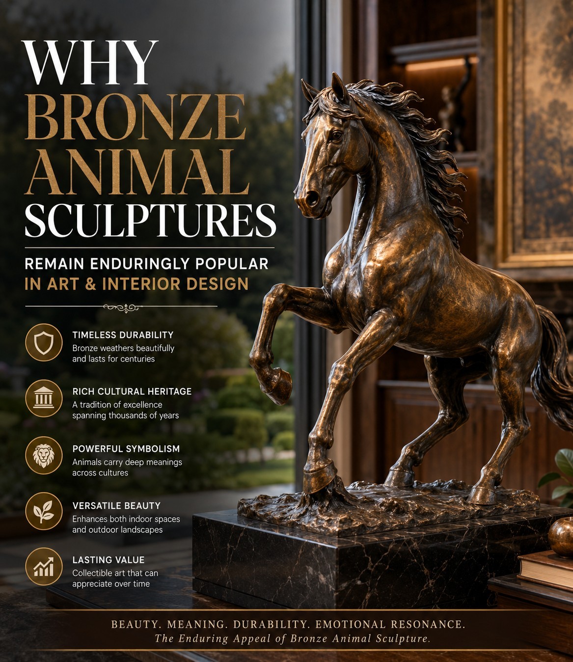 Cosa rende le sculture di animali in bronzo una scelta così duratura per l'arte e l'arredamento della casa?