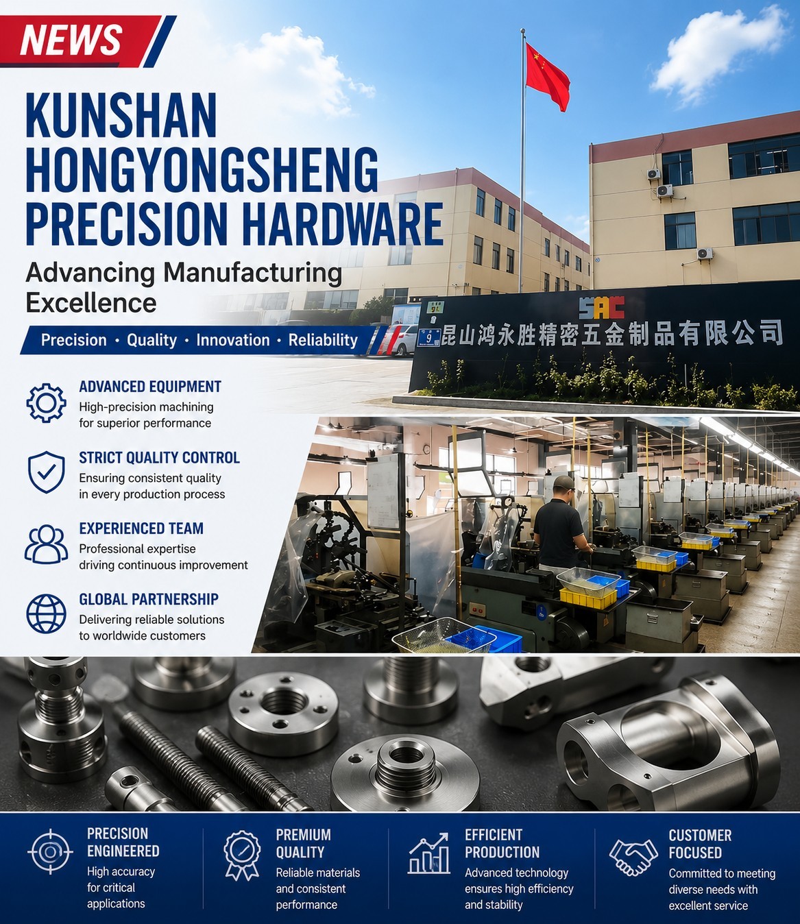 In che modo l'hardware di precisione Kunshan Hongyongsheng sta espandendo la sua forza produttiva?