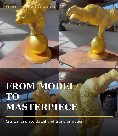 Come viene realizzata una scultura in bronzo di un orso da circo per una sala da tè di New York?